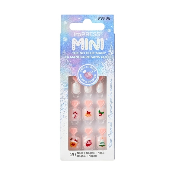 Impress Holidays Christmas Girl's Mini Press-On Nails - Picture 1 of 5